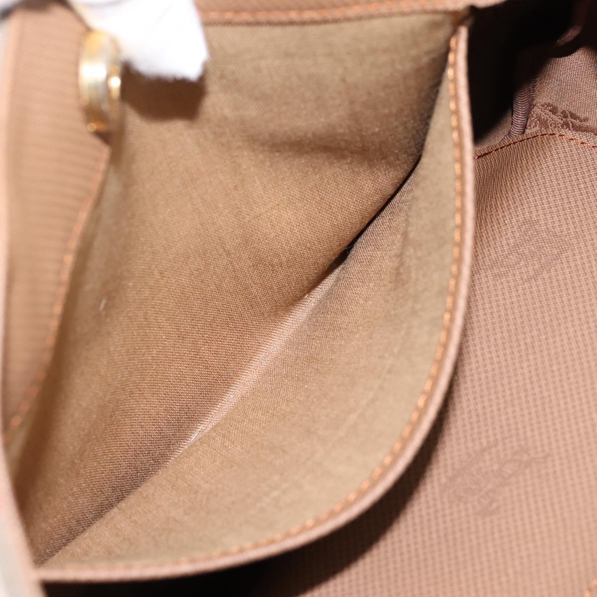 Burberrys Nova Check Hand Bag Canvas Beige Gold Auth 202669