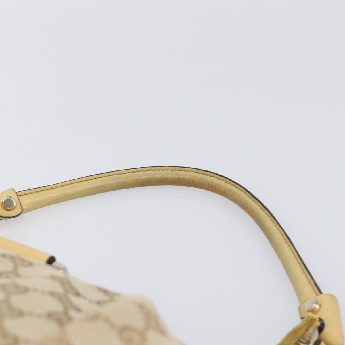 GUCCI GG Canvas Abbey Shoulder Bag Beige Gold Auth 202673