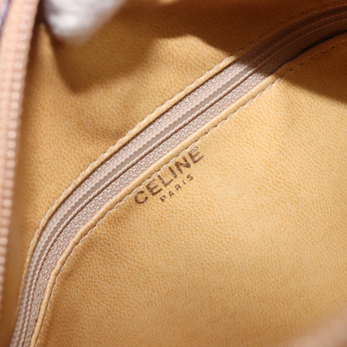 CELINE Macadam Canvas Shoulder Bag PVC Leather Brown Gold Auth 202674
