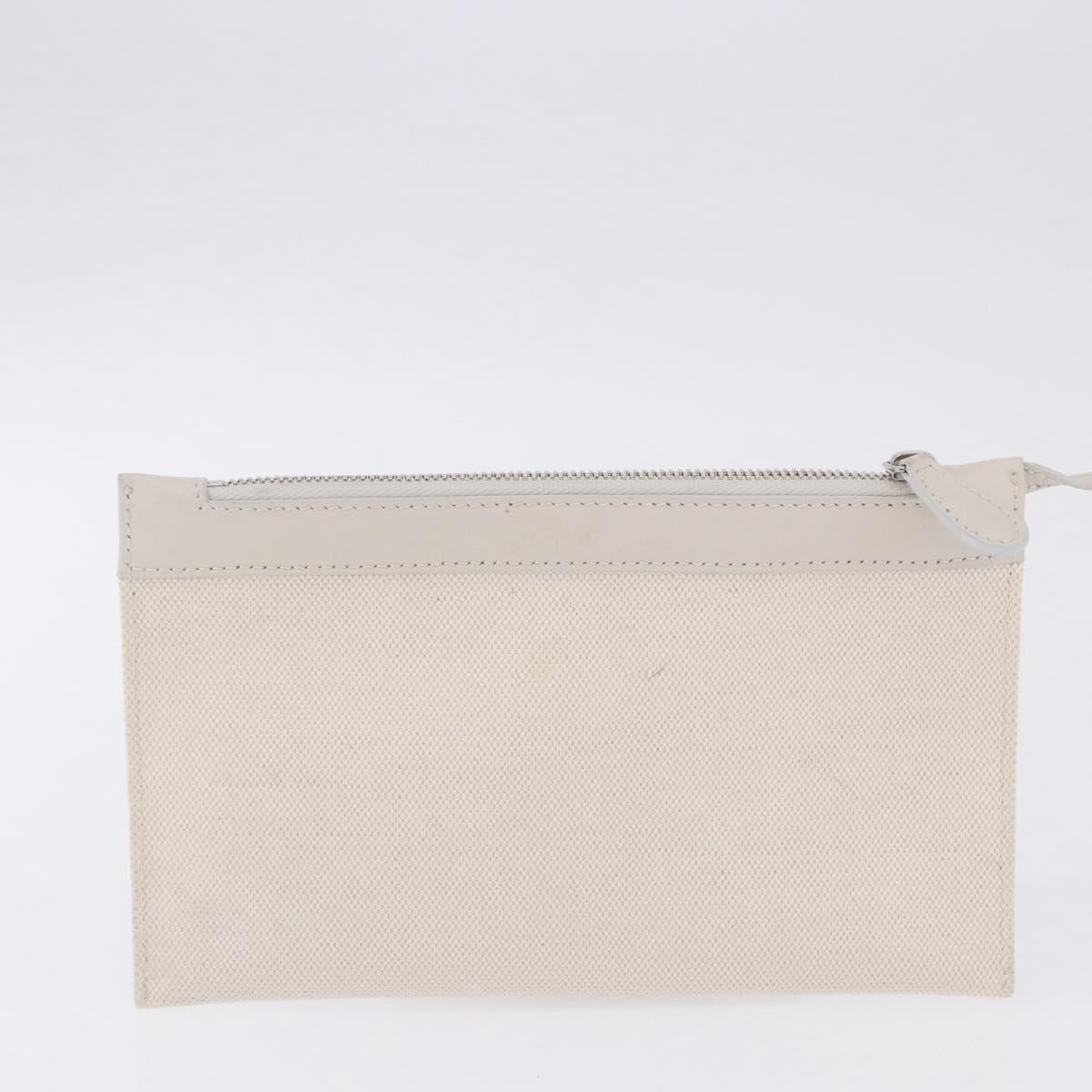 BALENCIAGA Navy Cabas Hand Bag Canvas Ivory Silver 339933 Auth 202675A