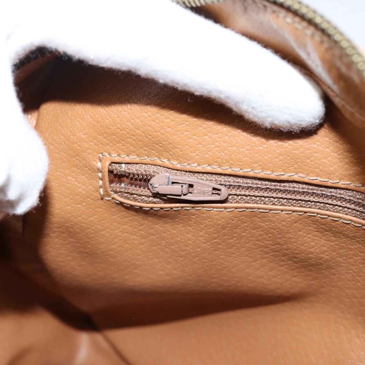 CELINE Macadam Canvas Shoulder Bag PVC Beige Gold Auth 202679