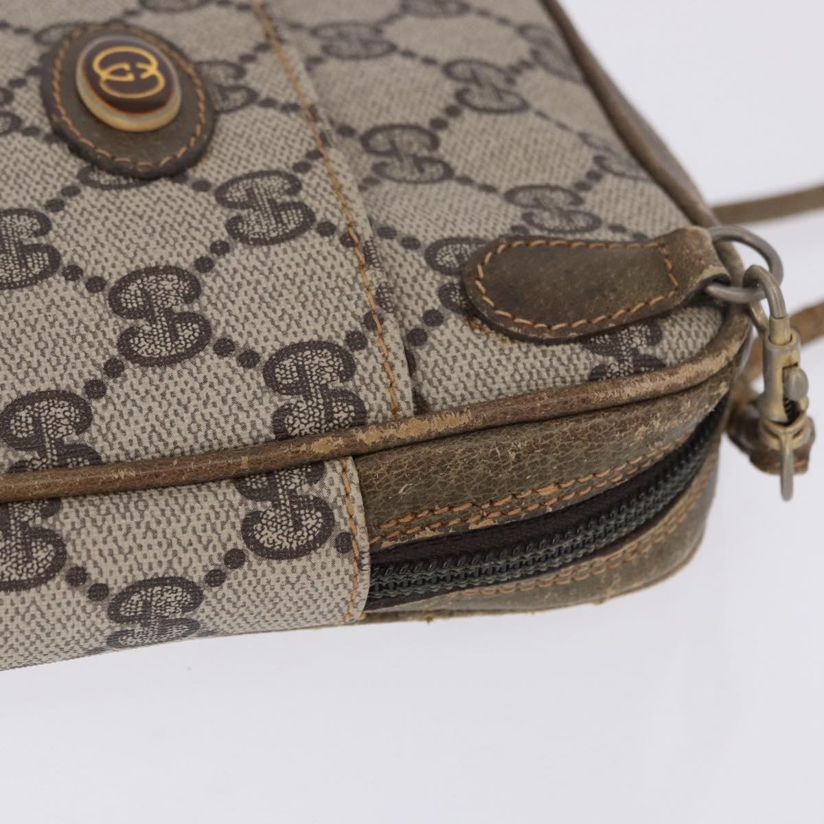 GUCCI GG Supreme Shoulder Bag PVC Beige Gold 001 23 151 Auth 202680