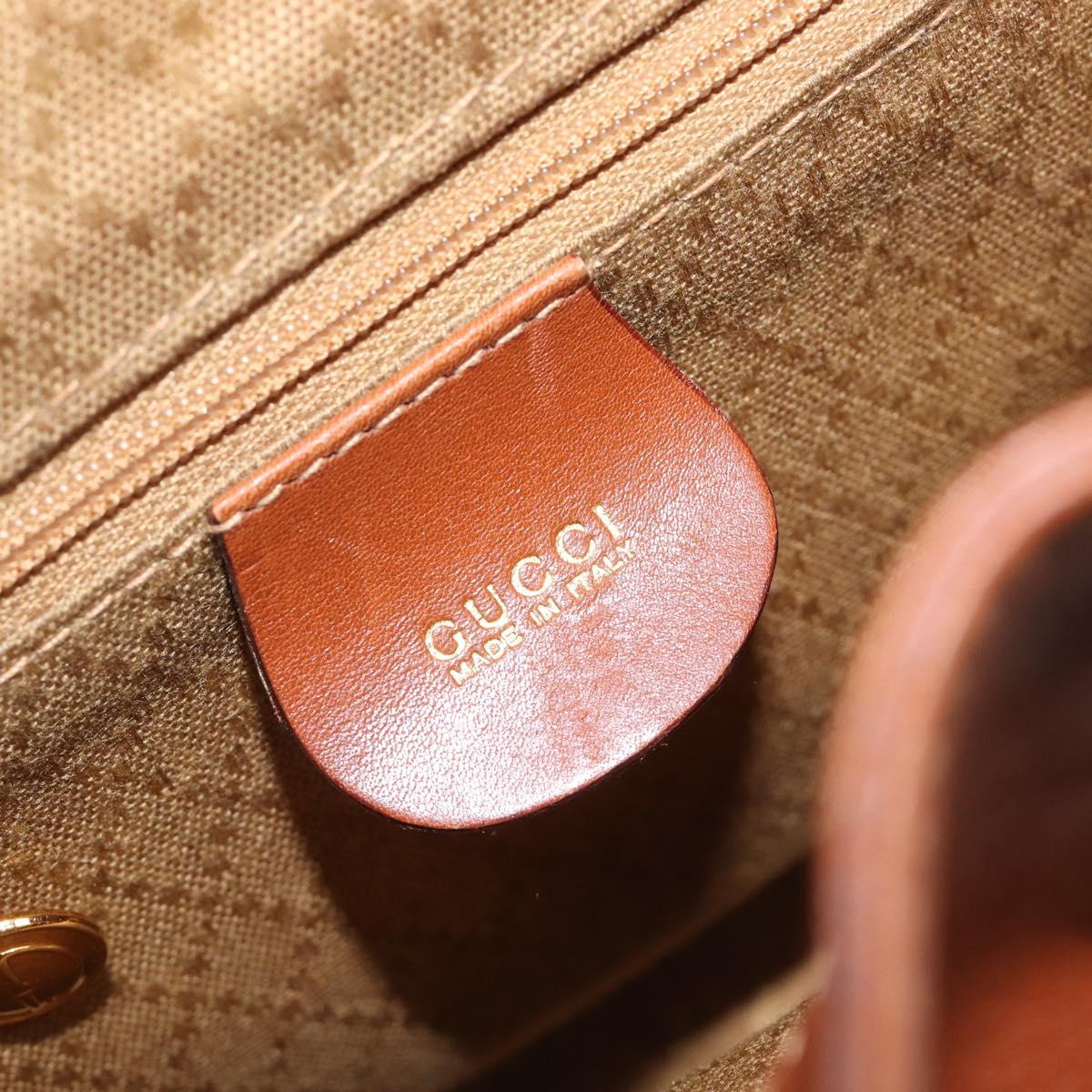 GUCCI Bamboo Backpack Leather Black Gold 003 2034 0030 Auth 202686