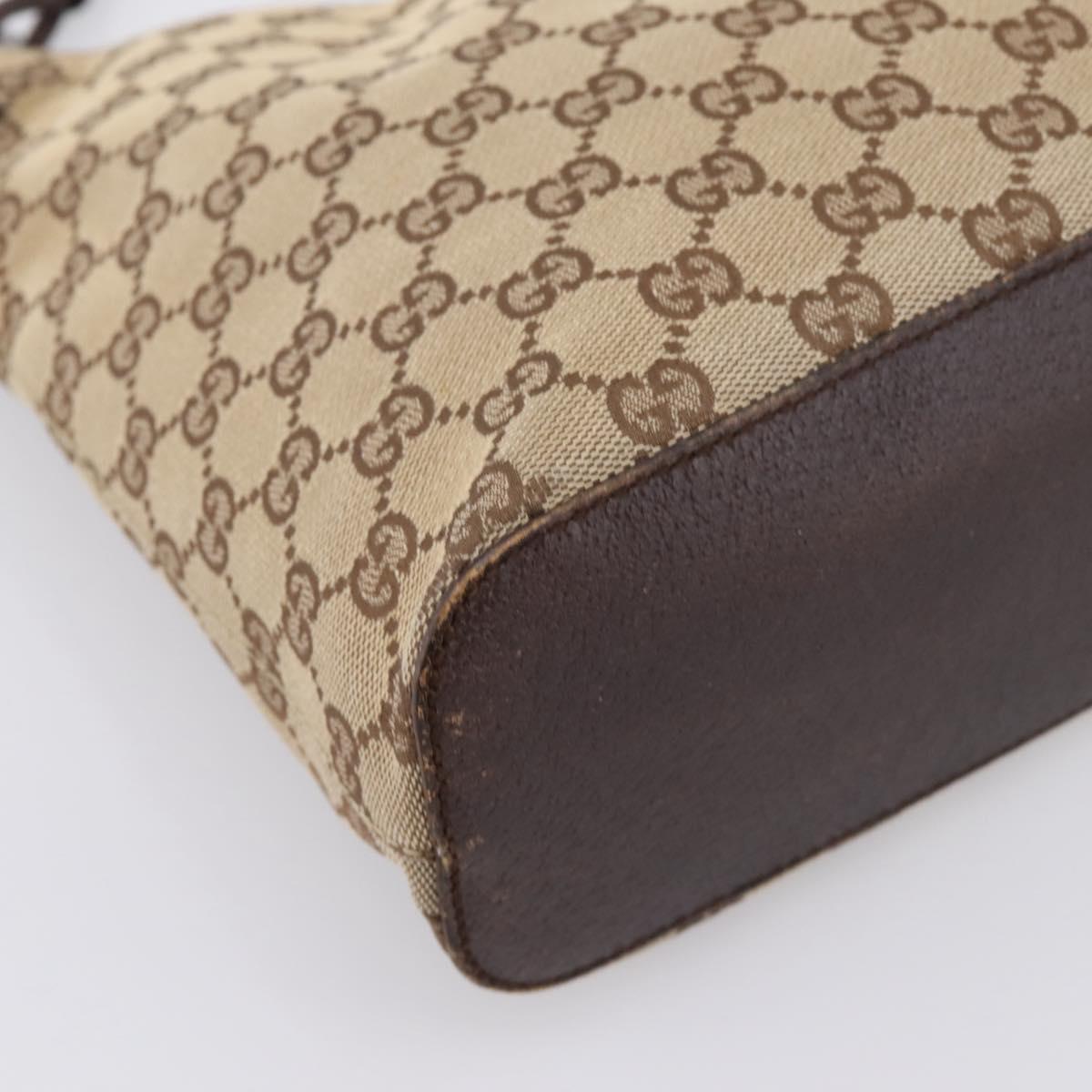 GUCCI GG Canvas Shoulder Bag Beige Silver 115003 Auth 202688A