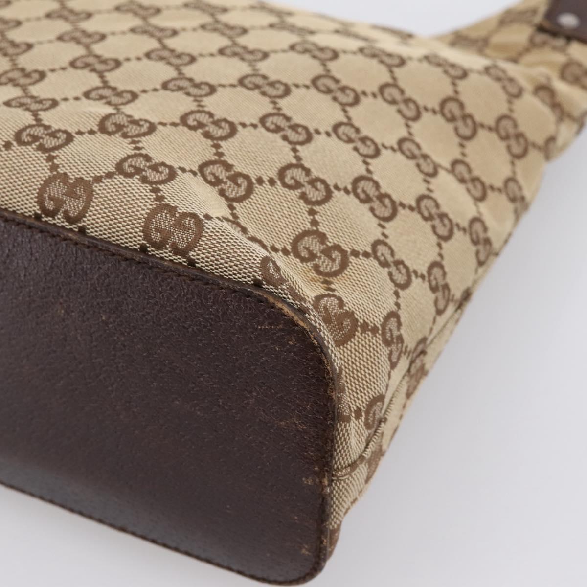 GUCCI GG Canvas Shoulder Bag Beige Silver 115003 Auth 202688A
