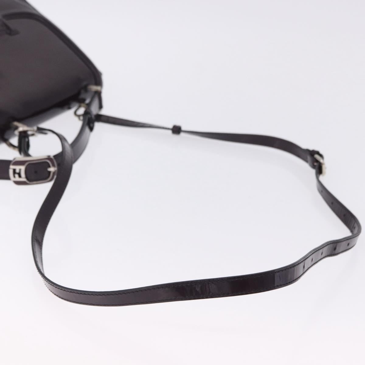 FENDI Silvana Shoulder Bag Patent Leather 2way Purple Silver Auth 202690A