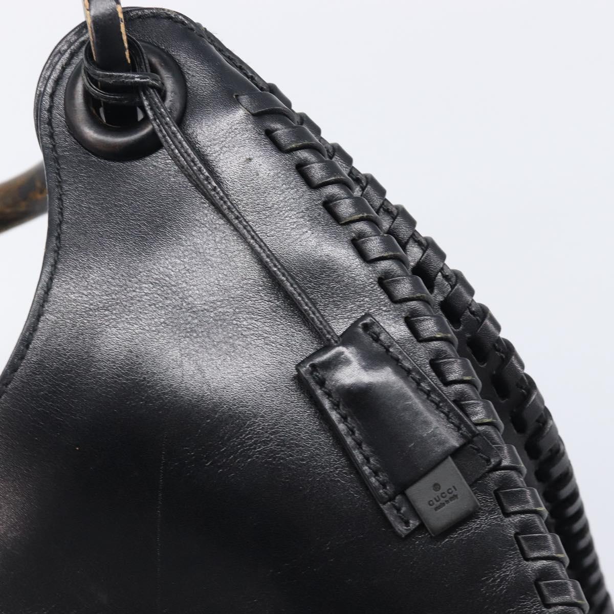 GUCCI Shoulder Bag Leather Black 106236 Auth 202694V