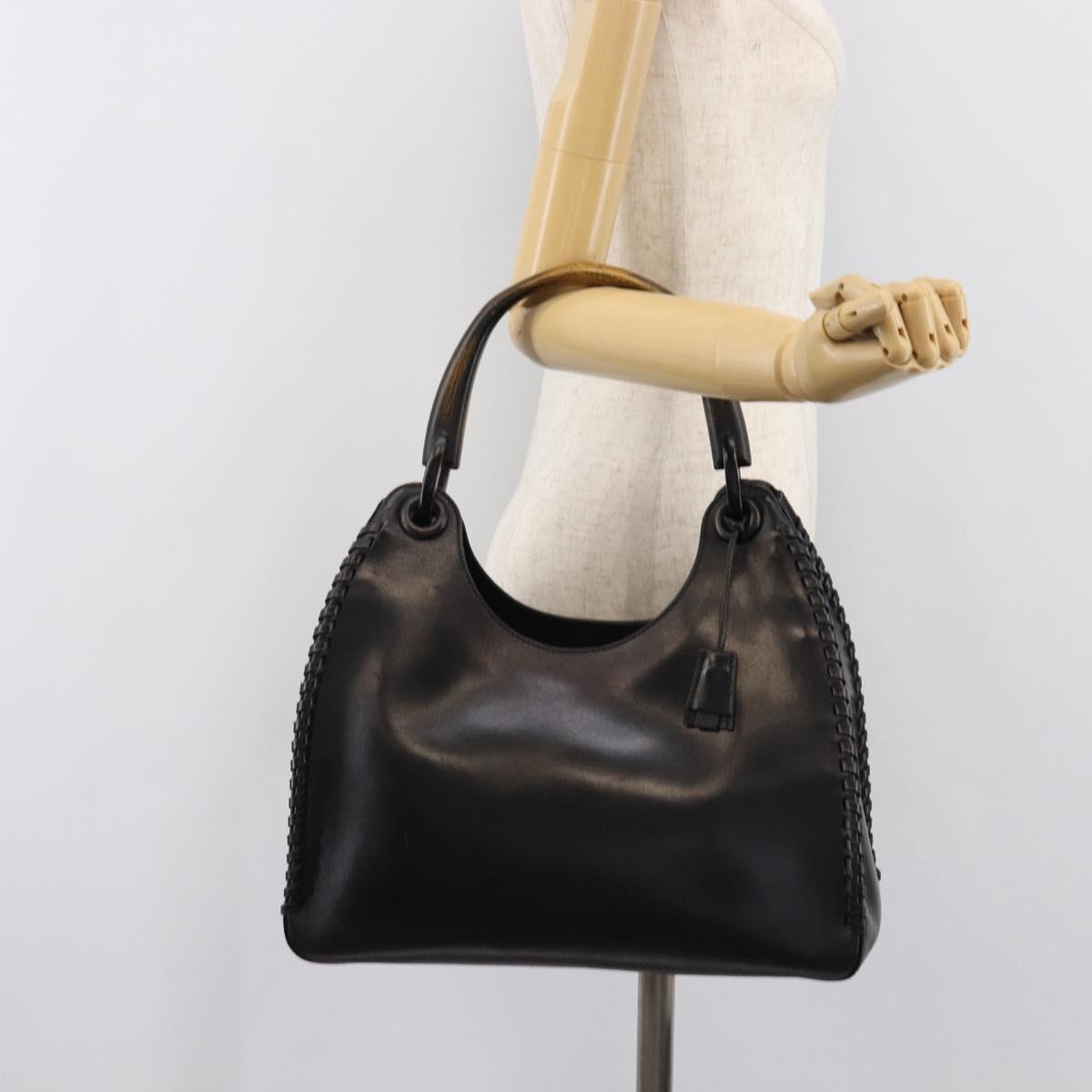 GUCCI Shoulder Bag Leather Black 106236 Auth 202694V