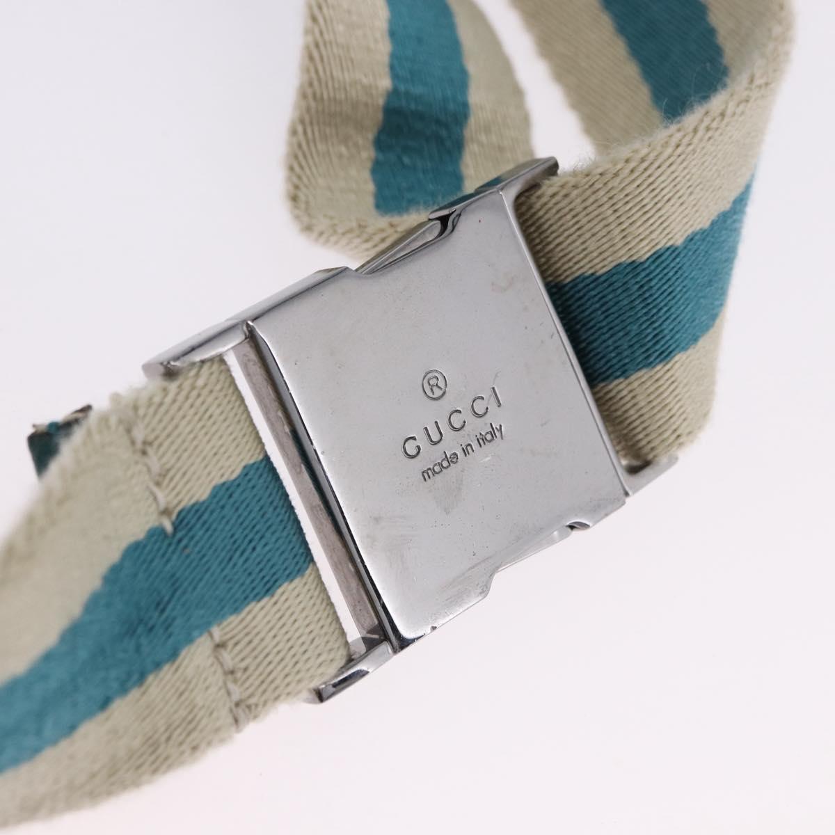 GUCCI GG Canvas Sherry Line Waist Bag Beige Silver 28566 Auth 202696A