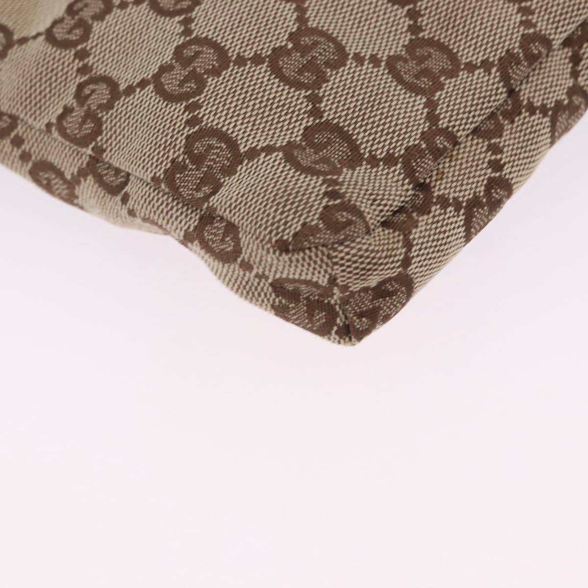 GUCCI GG Canvas Sherry Line Waist Bag Beige Silver 28566 Auth 202696A