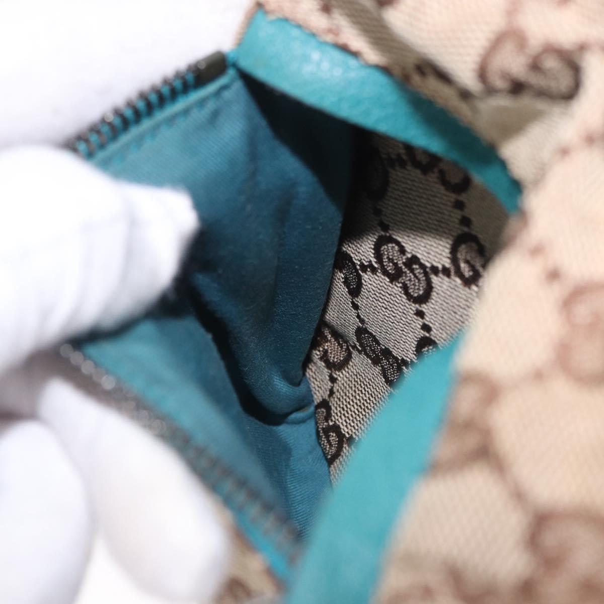 GUCCI GG Canvas Sherry Line Waist Bag Beige Silver 28566 Auth 202696A