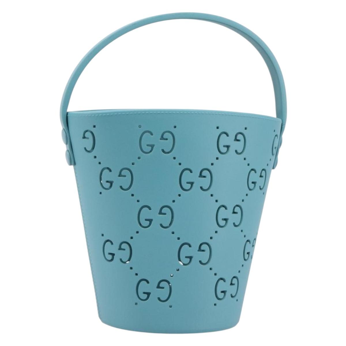 GUCCI Children's Hand Bag rubber Turquoise Blue 723051 Auth 202697M