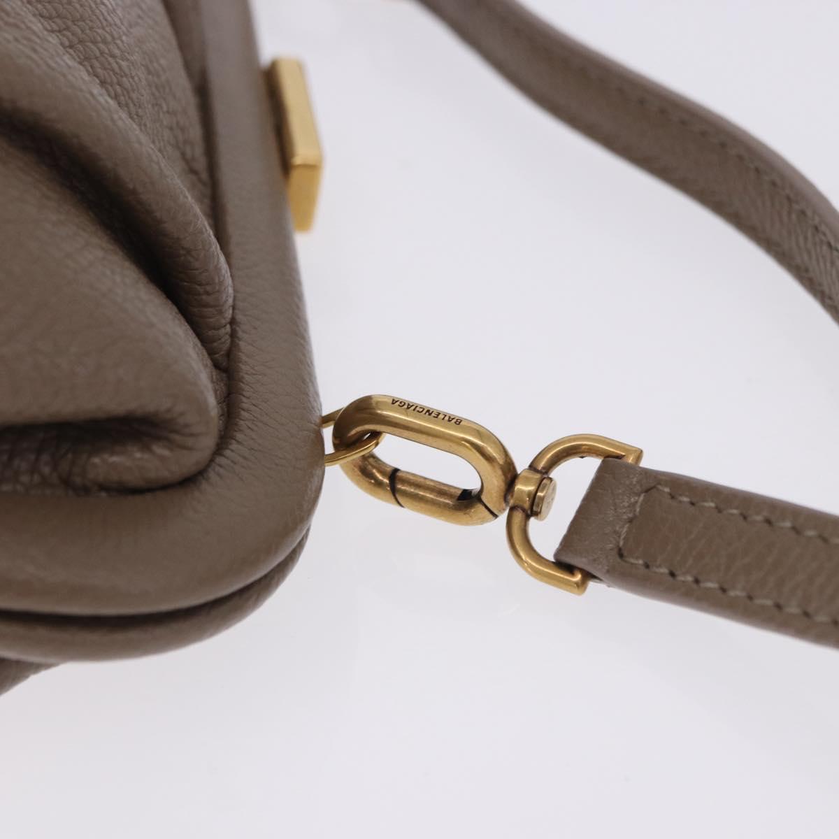 BALENCIAGA Cloud XS Shoulder Bag Leather Beige Gold 618895 Auth 202701V