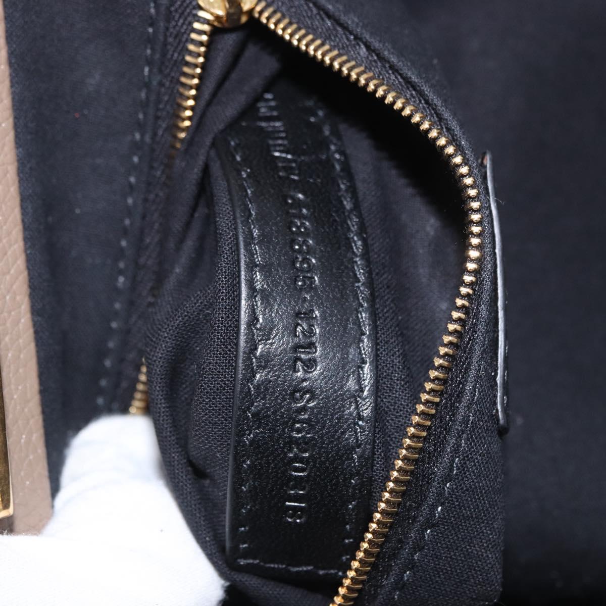BALENCIAGA Cloud XS Shoulder Bag Leather Beige Gold 618895 Auth 202701V
