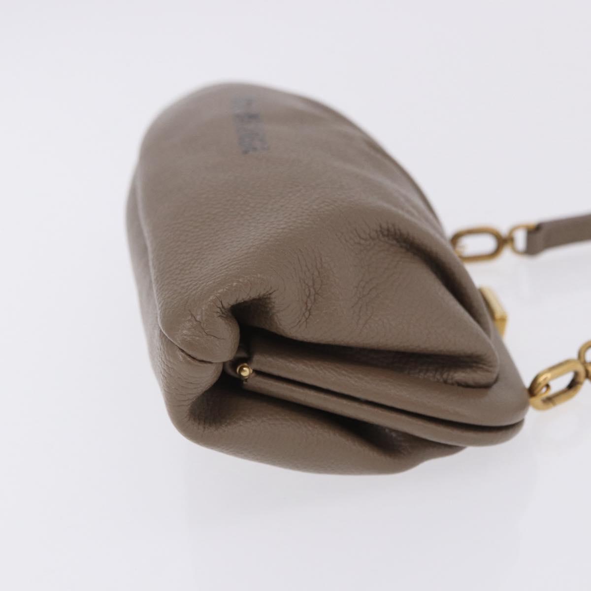 BALENCIAGA Cloud XS Shoulder Bag Leather Beige Gold 618895 Auth 202701V