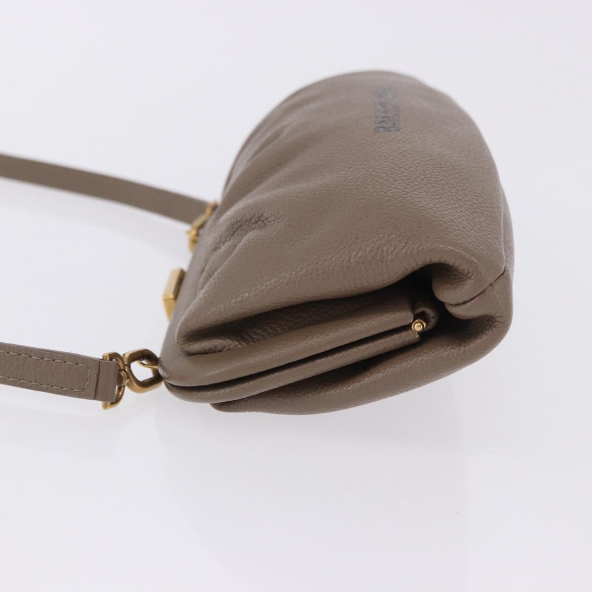 BALENCIAGA Cloud XS Shoulder Bag Leather Beige Gold 618895 Auth 202701V