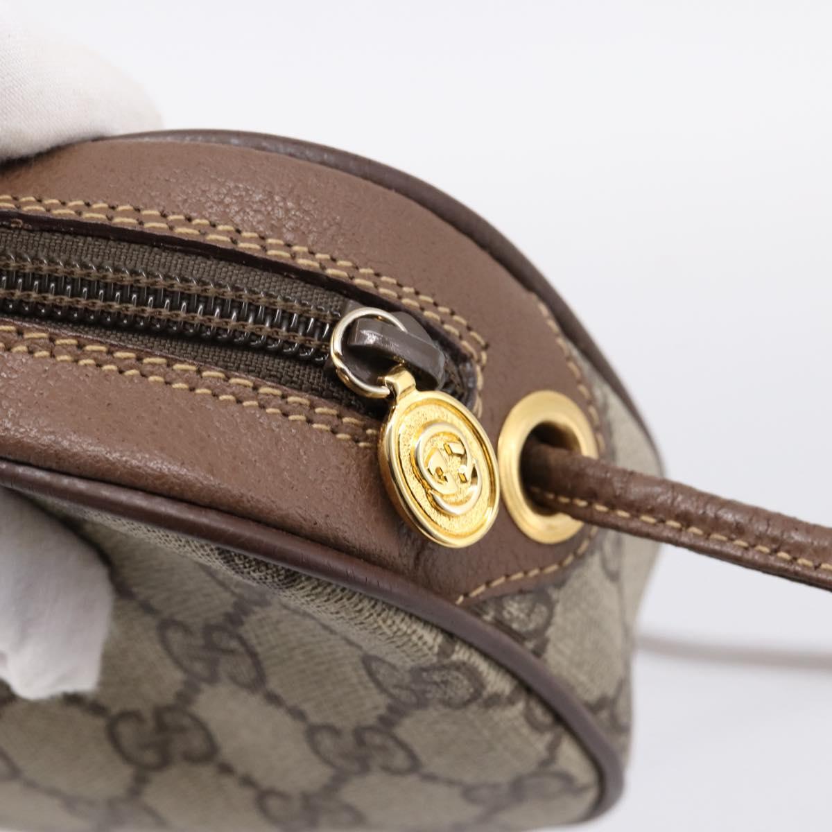 GUCCI GG Supreme Web Sherry Line Bag PVC Beige Gold 007 58 6112 Auth 202703