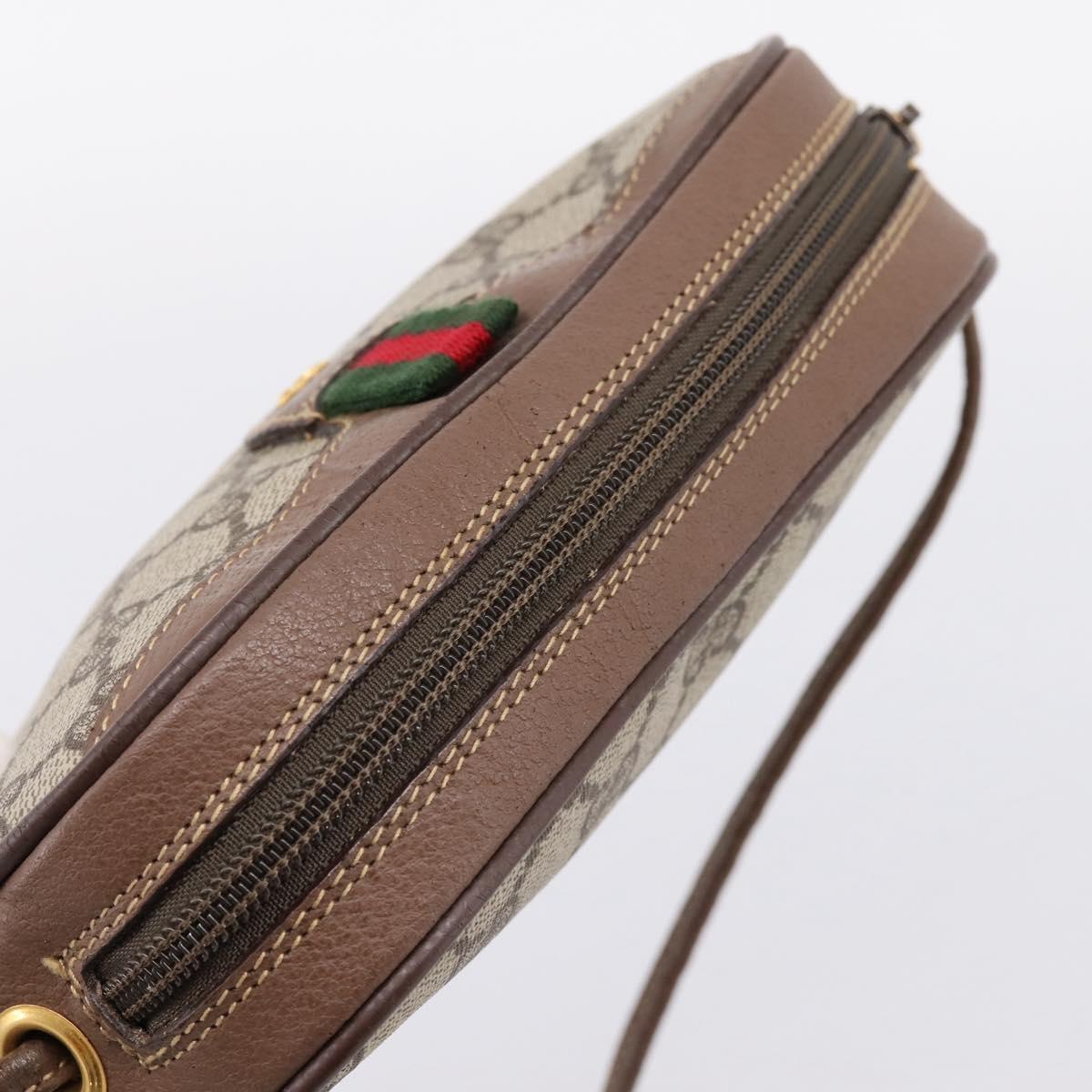 GUCCI GG Supreme Web Sherry Line Bag PVC Beige Gold 007 58 6112 Auth 202703