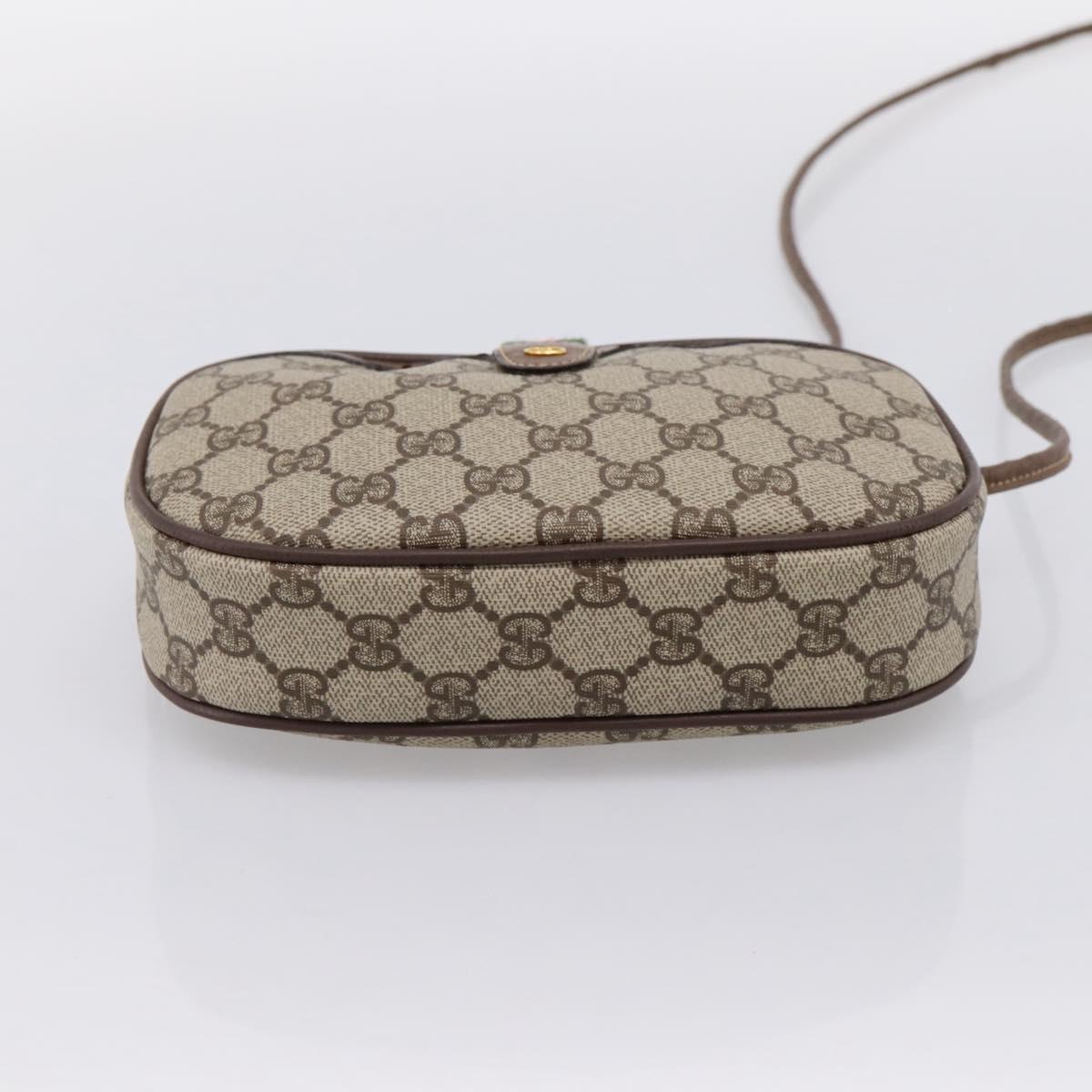GUCCI GG Supreme Web Sherry Line Bag PVC Beige Gold 007 58 6112 Auth 202703