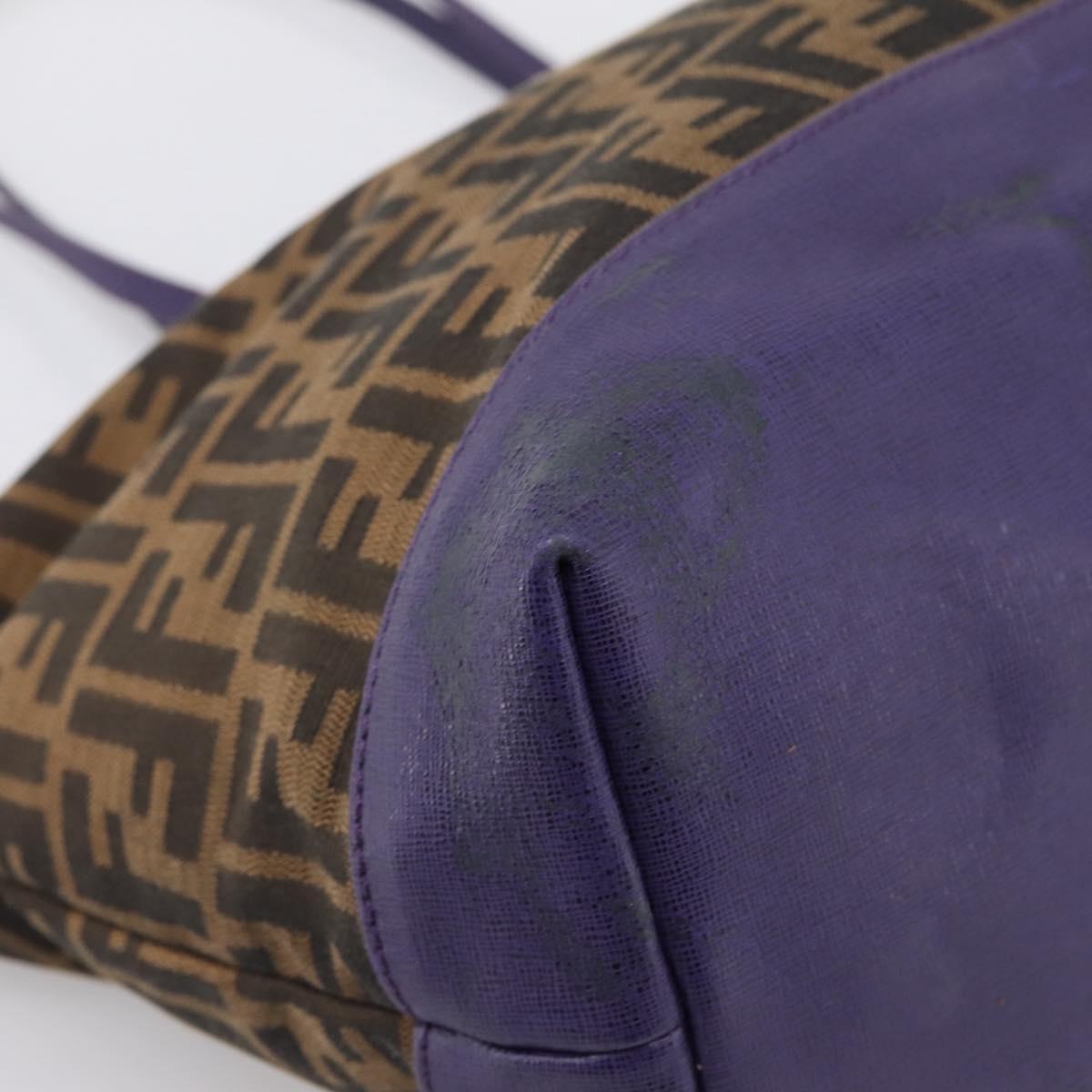 FENDI Zucca Canvas Tote Bag Black Brown Auth 202705