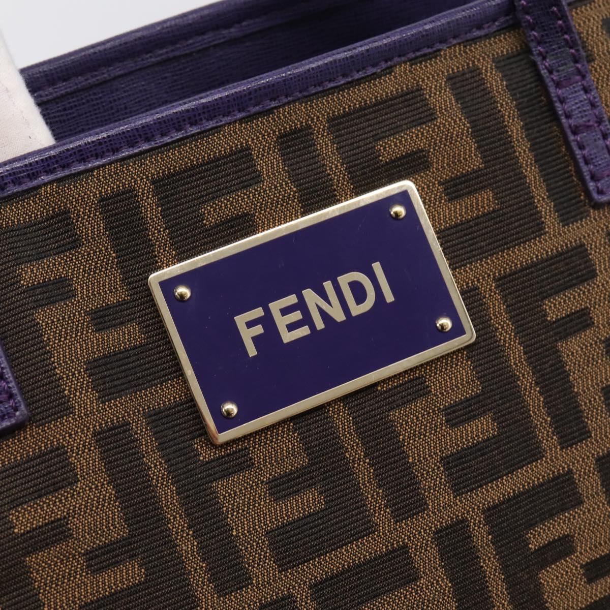 FENDI Zucca Canvas Tote Bag Black Brown Auth 202705