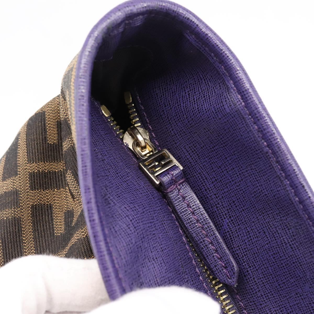 FENDI Zucca Canvas Tote Bag Black Brown Auth 202705