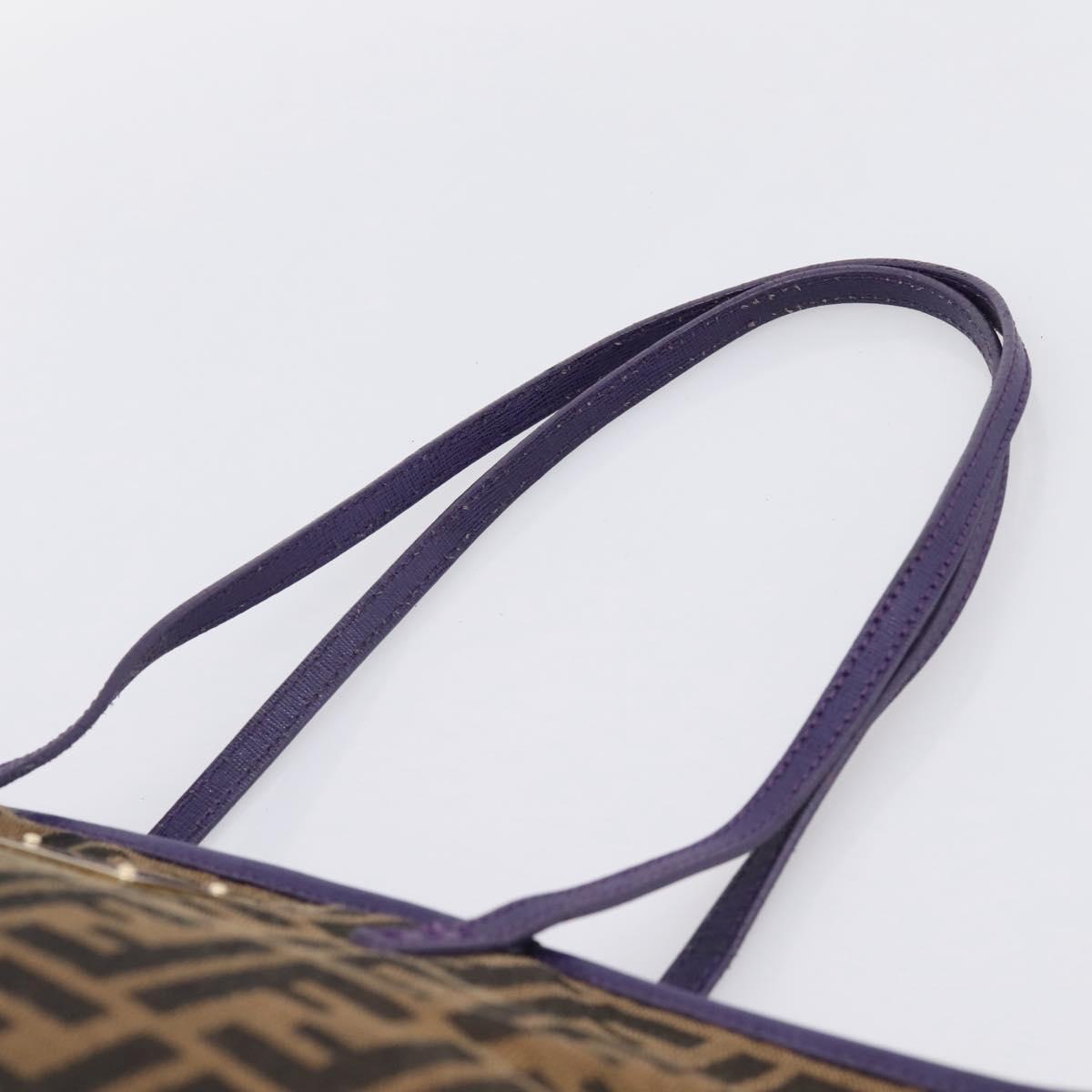 FENDI Zucca Canvas Tote Bag Black Brown Auth 202705