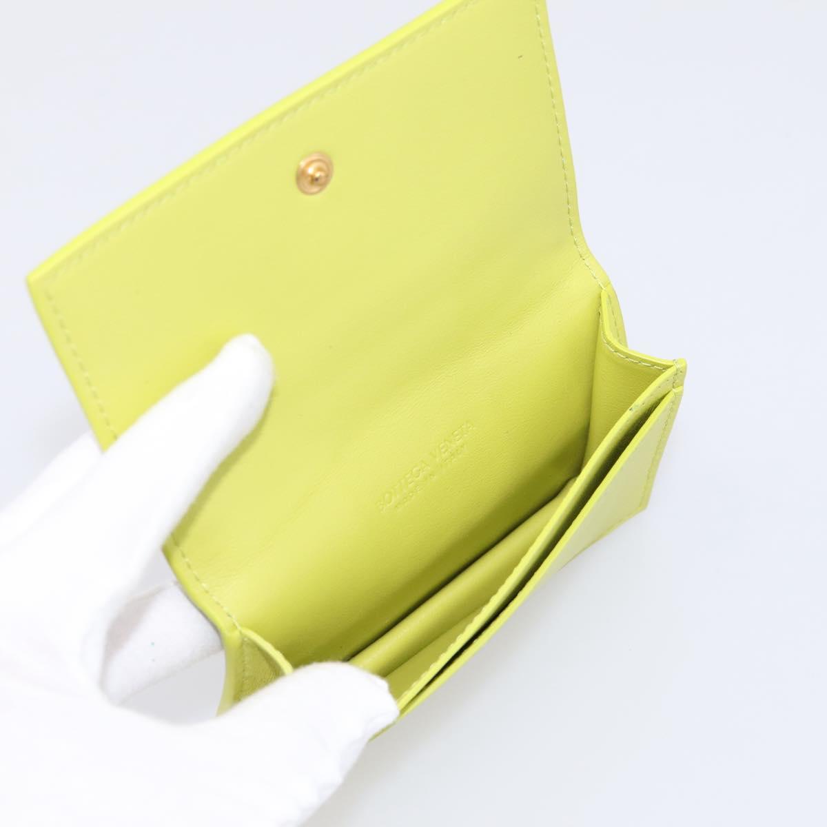 BOTTEGA VENETA Cassette Maxi INTRECCIATO Card Case Leather Green Auth 202712M