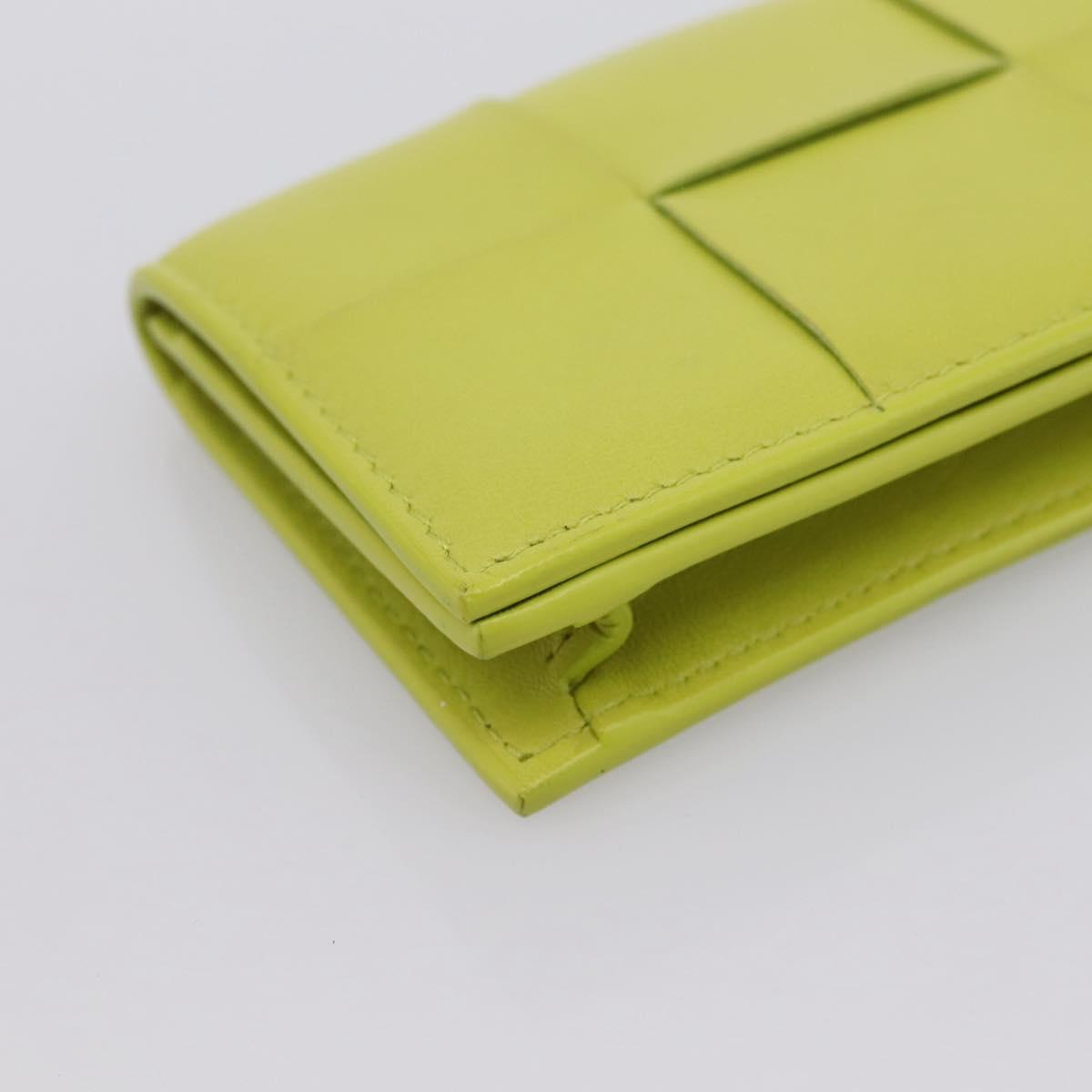 BOTTEGA VENETA Cassette Maxi INTRECCIATO Card Case Leather Green Auth 202712M