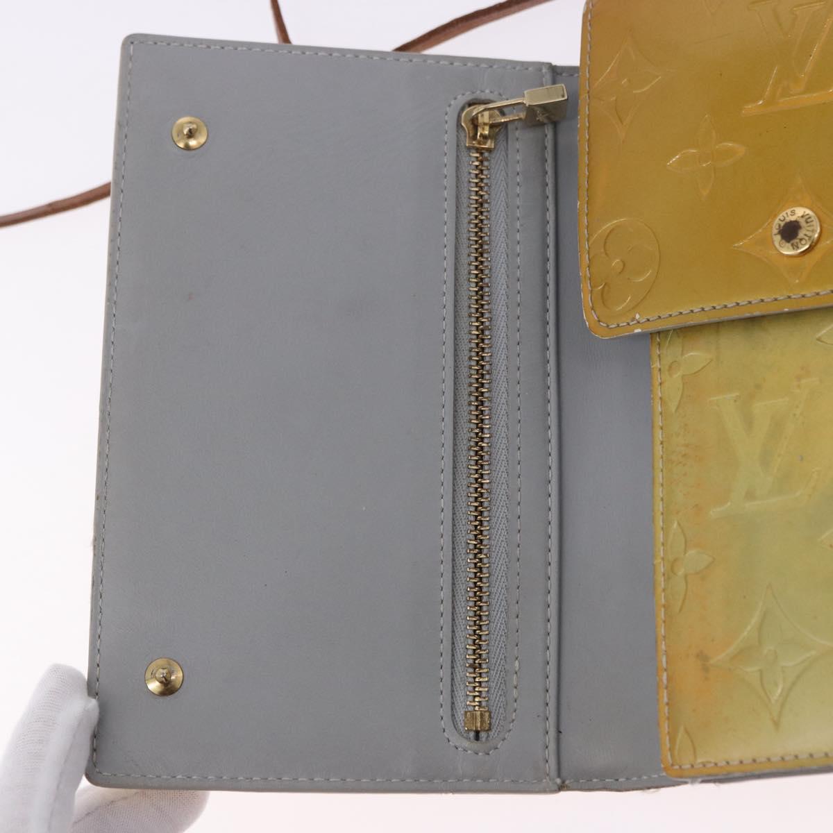 LOUIS VUITTON Monogram Vernis Walker Wallet Gris M91031 LV Auth 202718