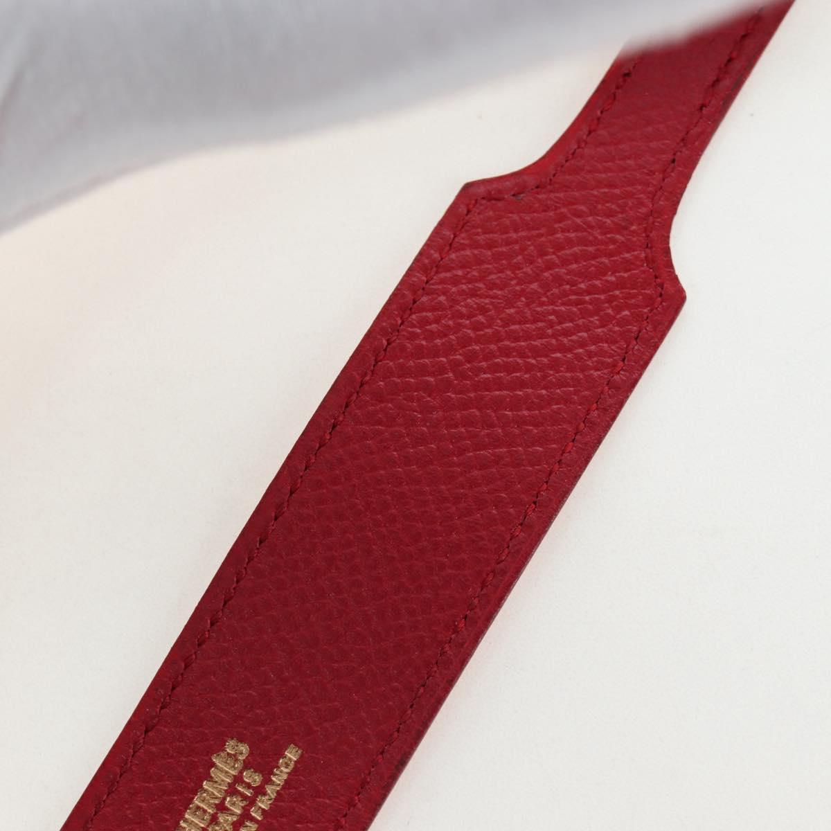 HERMES Artemis Bracelet Leather Red Auth 202720M