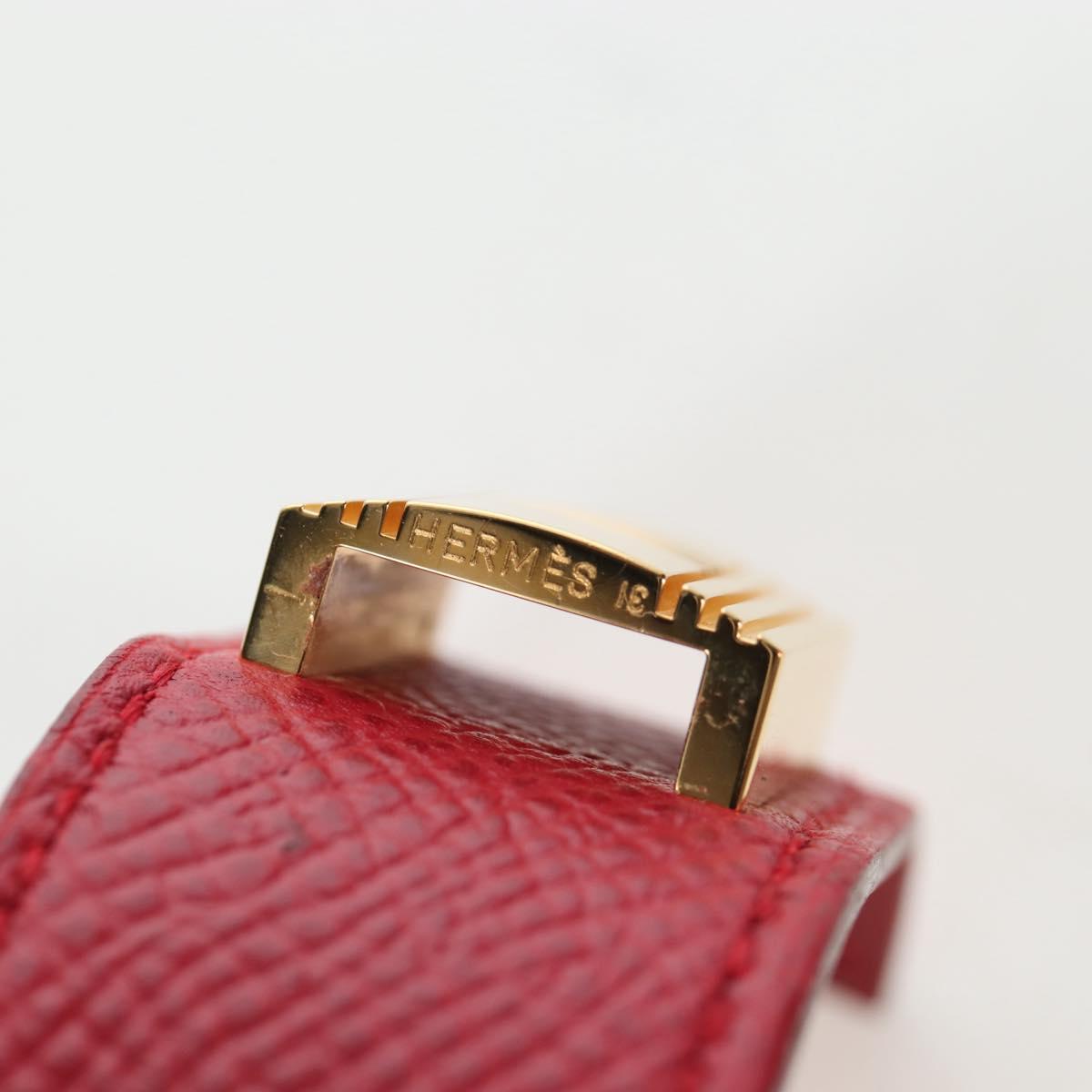 HERMES Artemis Bracelet Leather Red Auth 202720M
