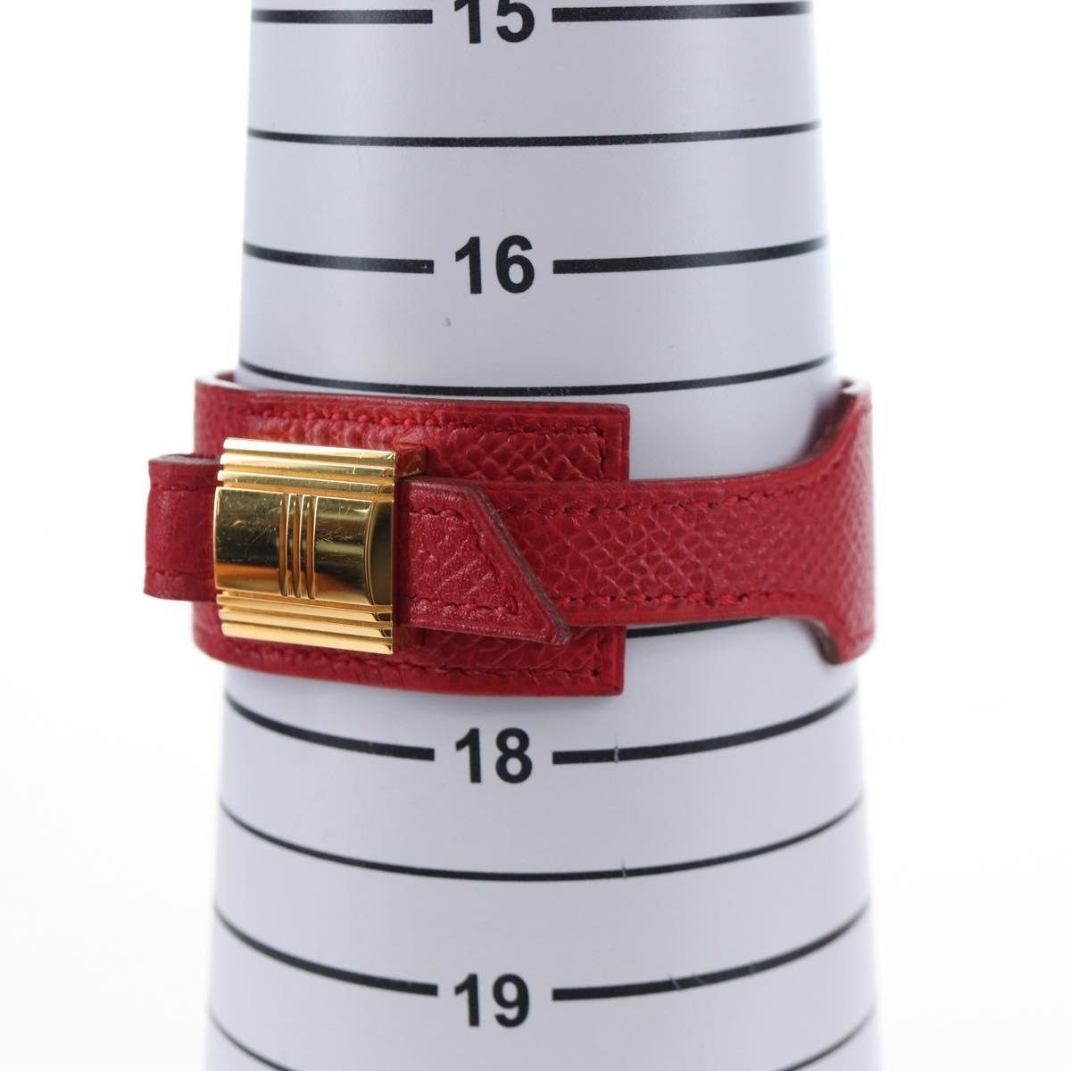 HERMES Artemis Bracelet Leather Red Auth 202720M