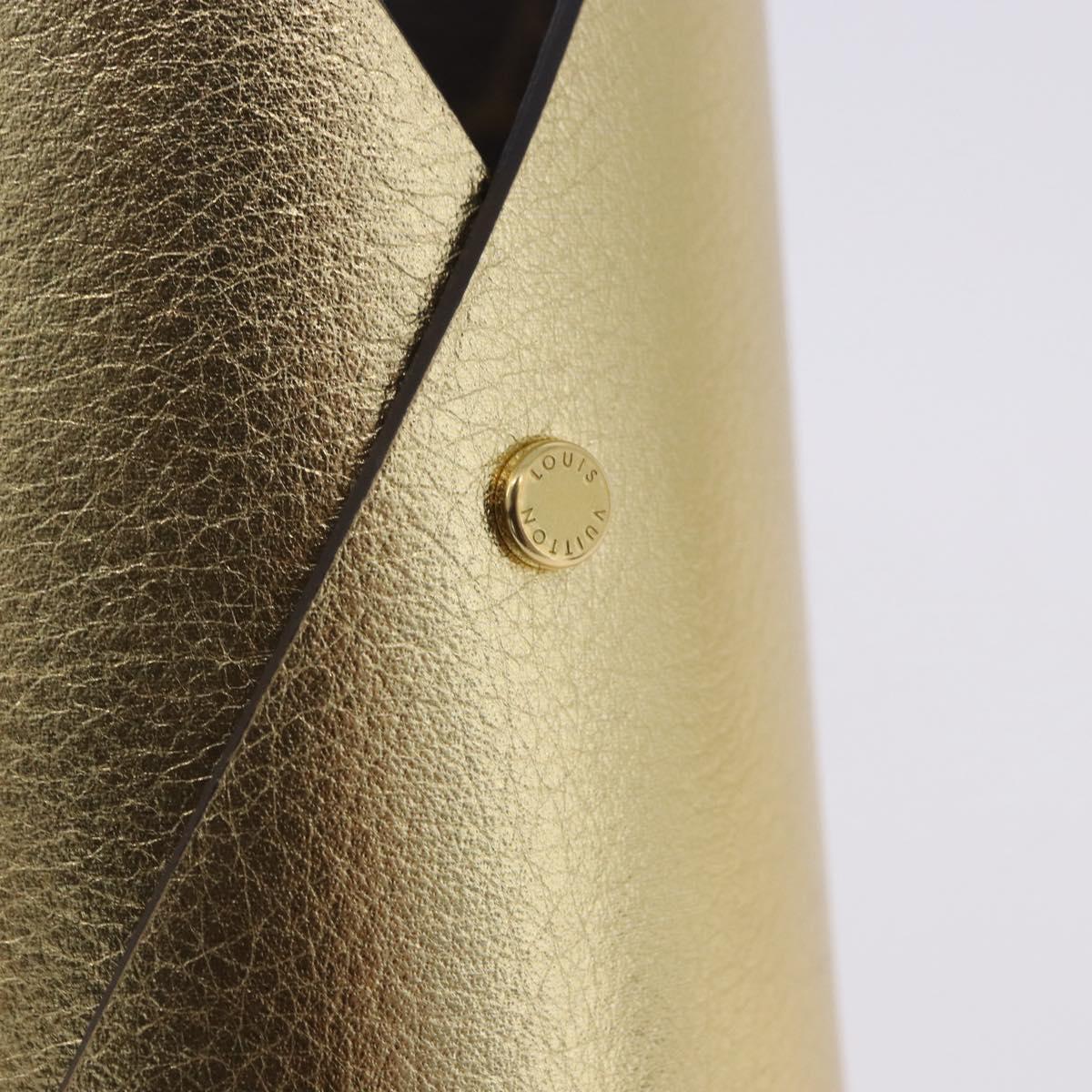 LOUIS VUITTON Monogram Pocrayon Gaston Pen Case Gold LV Auth 202723A
