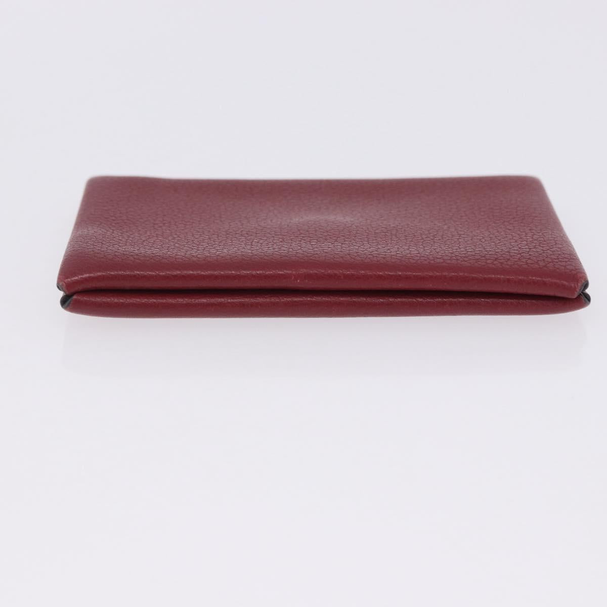 HERMES Calvi Card Case Leather Red Auth 202724M