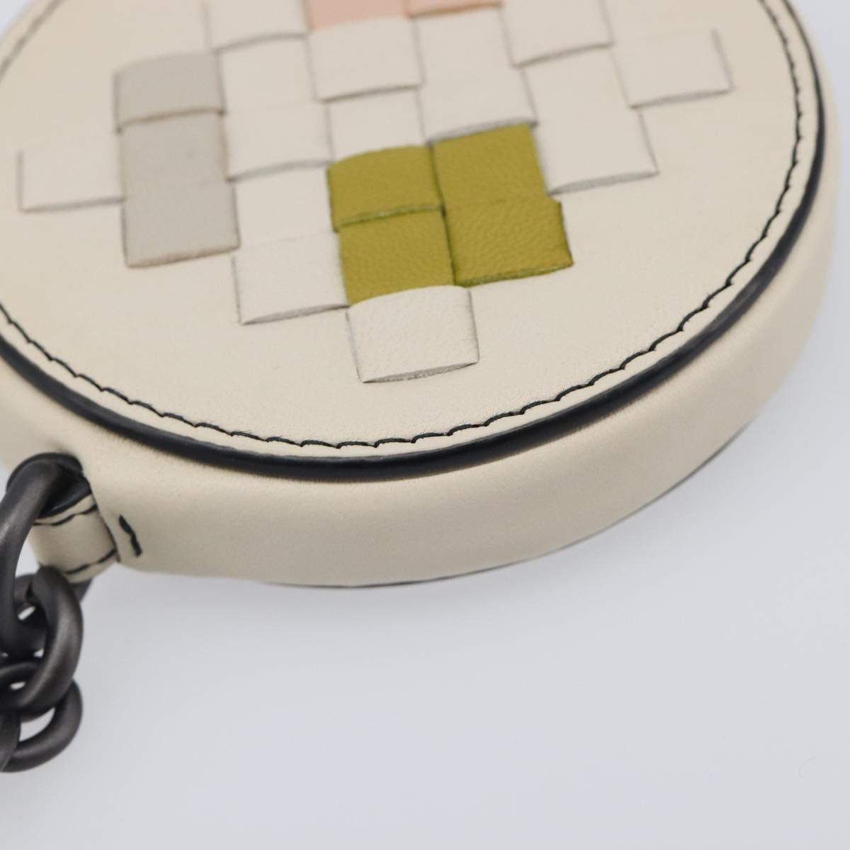 BOTTEGA VENETA INTRECCIATO Coin Purse Leather Ivory Auth 202725A