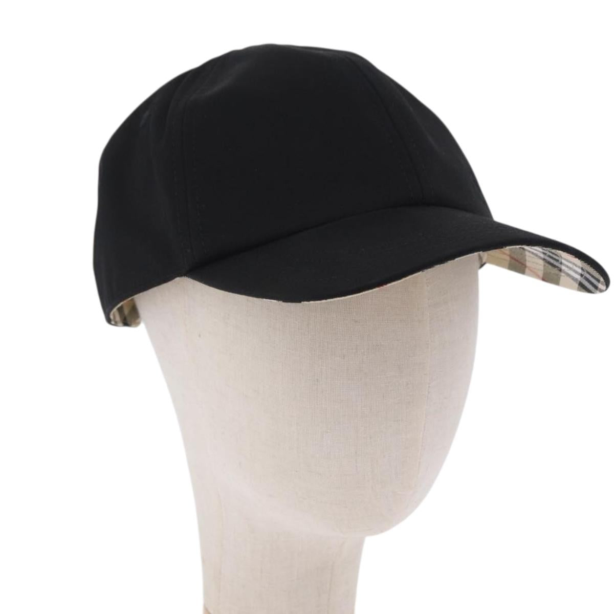 BURBERRY Novachek Cap Canvas XL Black Silver Auth 202726M