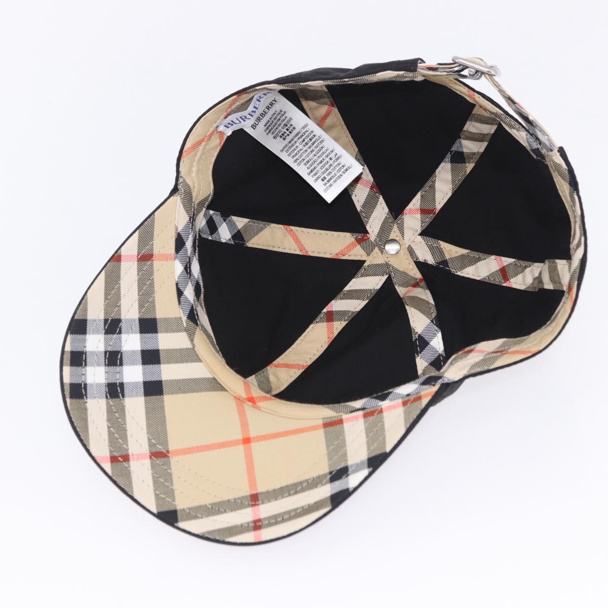 BURBERRY Novachek Cap Canvas XL Black Silver Auth 202726M