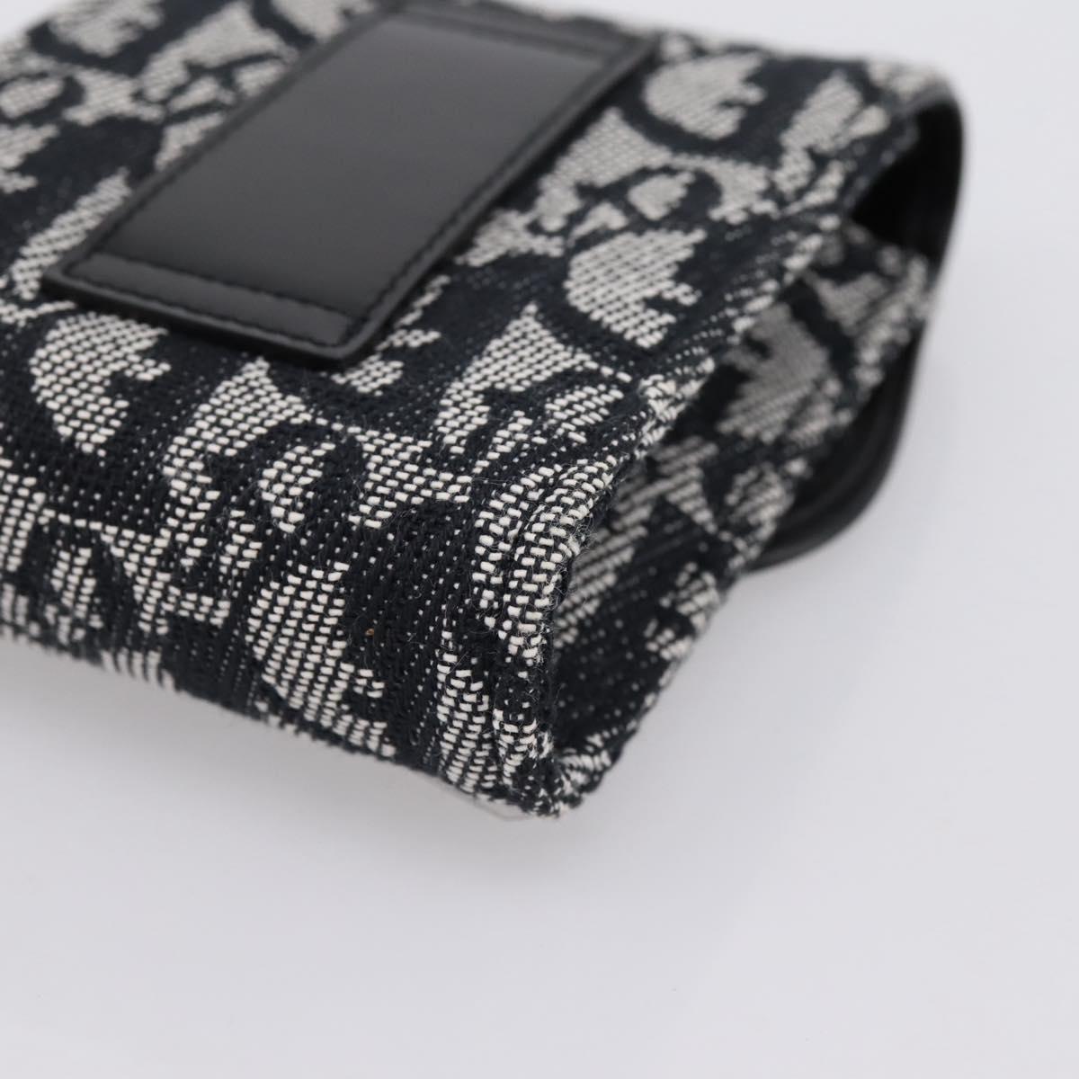 Christian Dior Trotter Canvas Saddle Pouch Gray Silver Auth 202727V