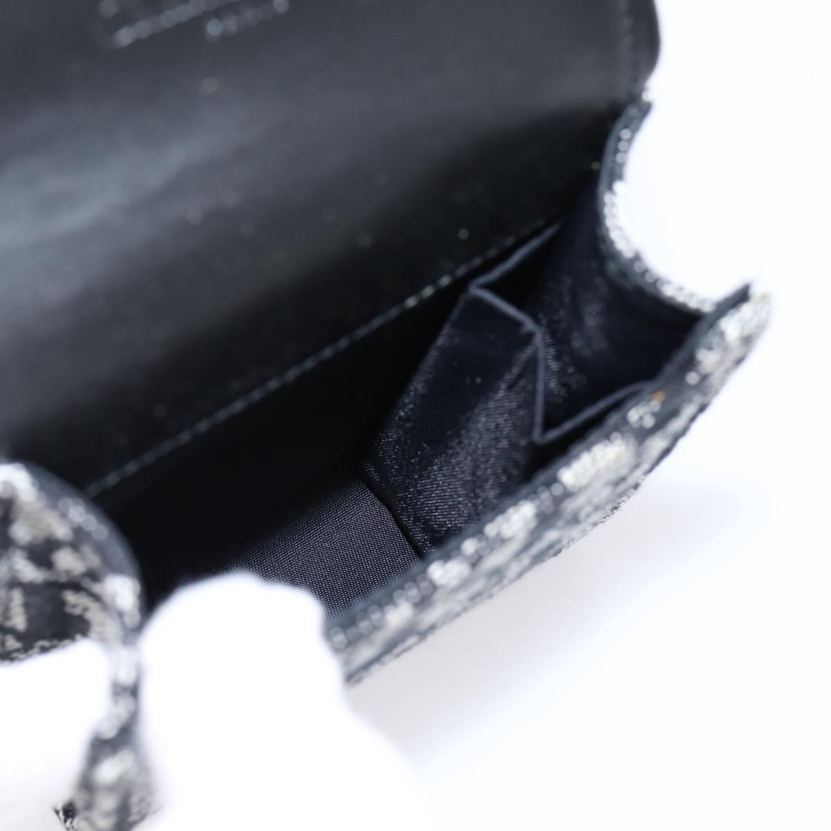 Christian Dior Trotter Canvas Saddle Pouch Gray Silver Auth 202727V
