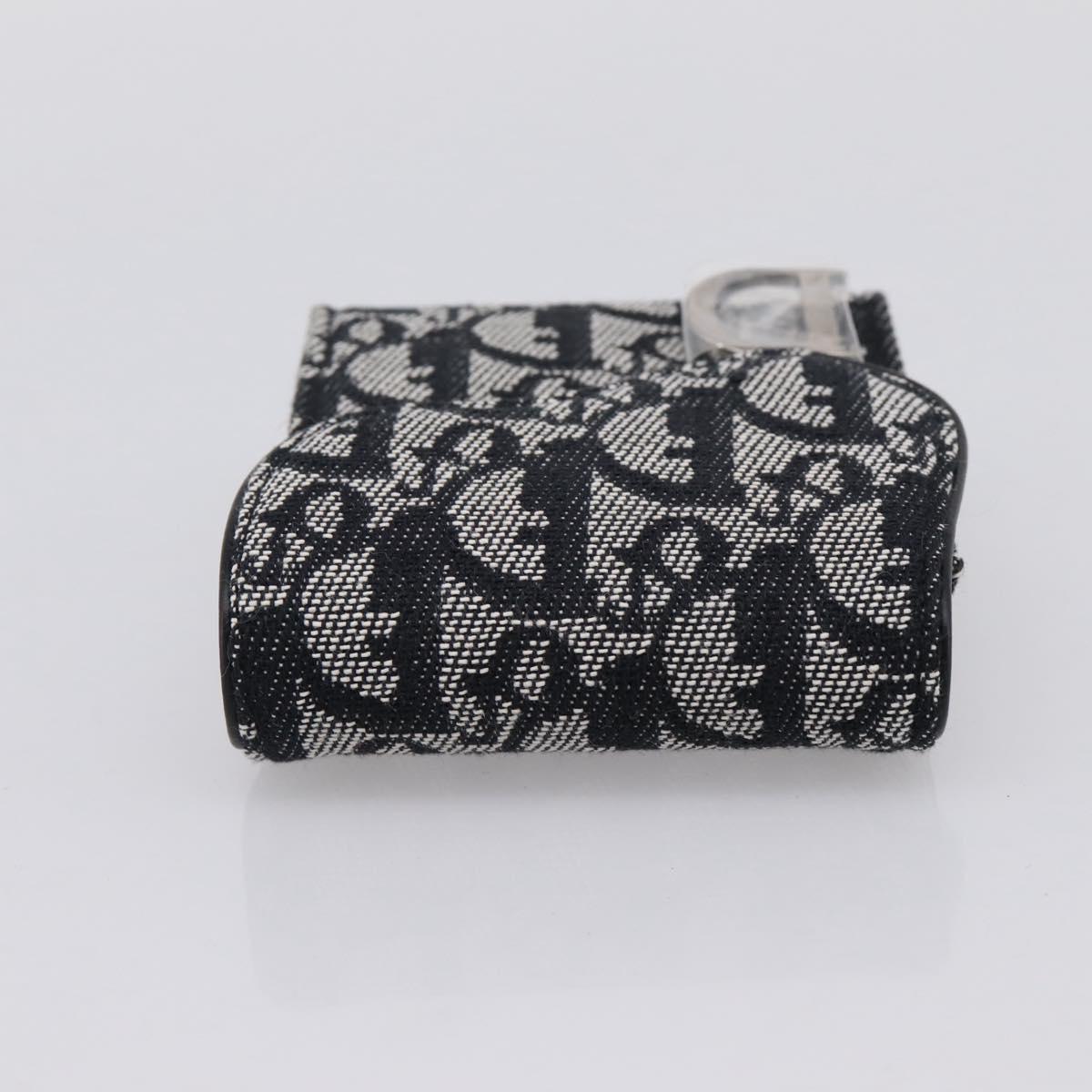 Christian Dior Trotter Canvas Saddle Pouch Gray Silver Auth 202727V