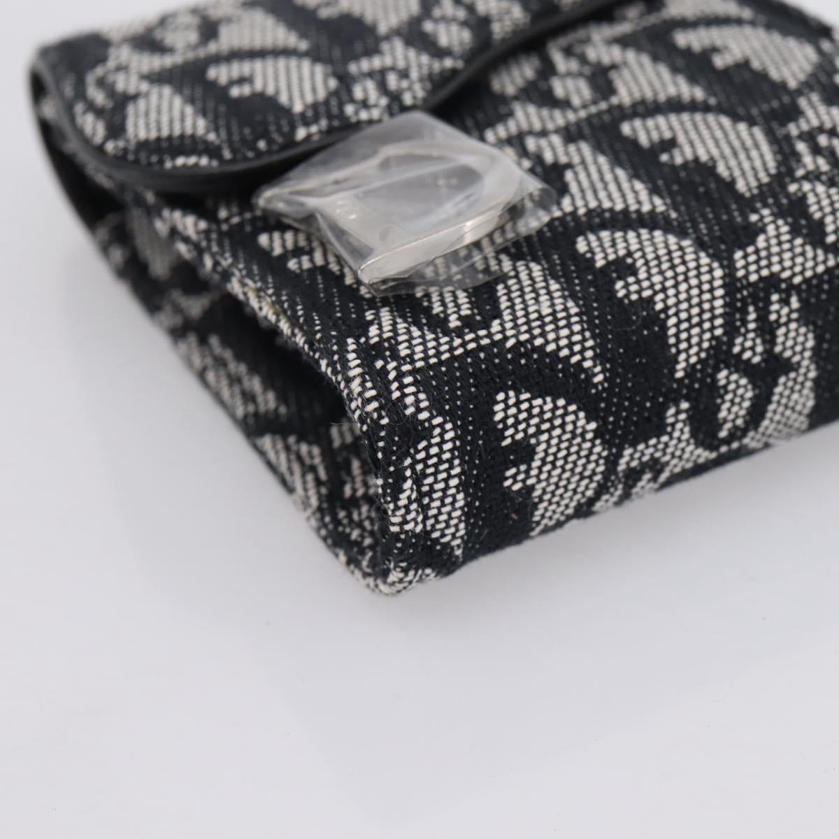 Christian Dior Trotter Canvas Saddle Pouch Gray Silver Auth 202727V