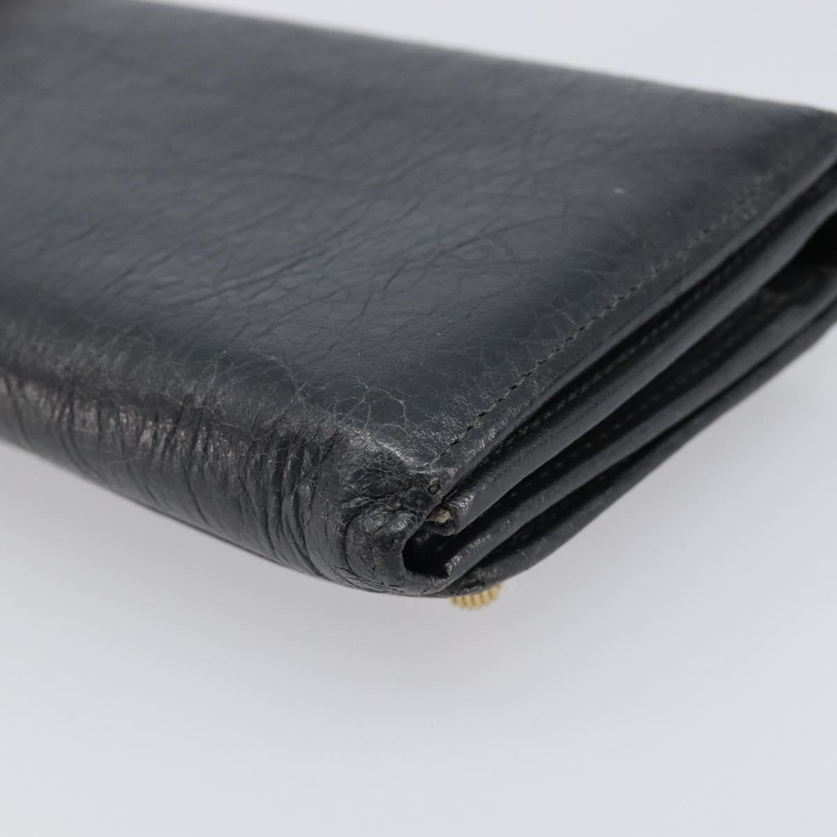 BALENCIAGA Classic Continental Zip Wallet Leather Gray Gold 253054 Auth 202730A