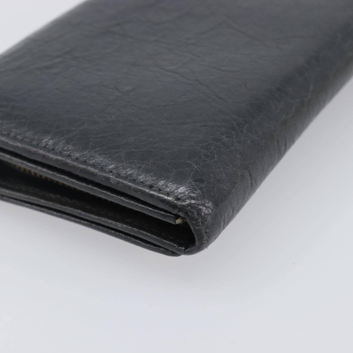 BALENCIAGA Classic Continental Zip Wallet Leather Gray Gold 253054 Auth 202730A
