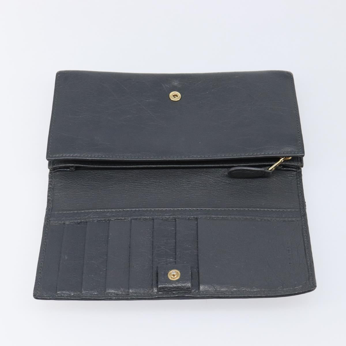 BALENCIAGA Classic Continental Zip Wallet Leather Gray Gold 253054 Auth 202730A