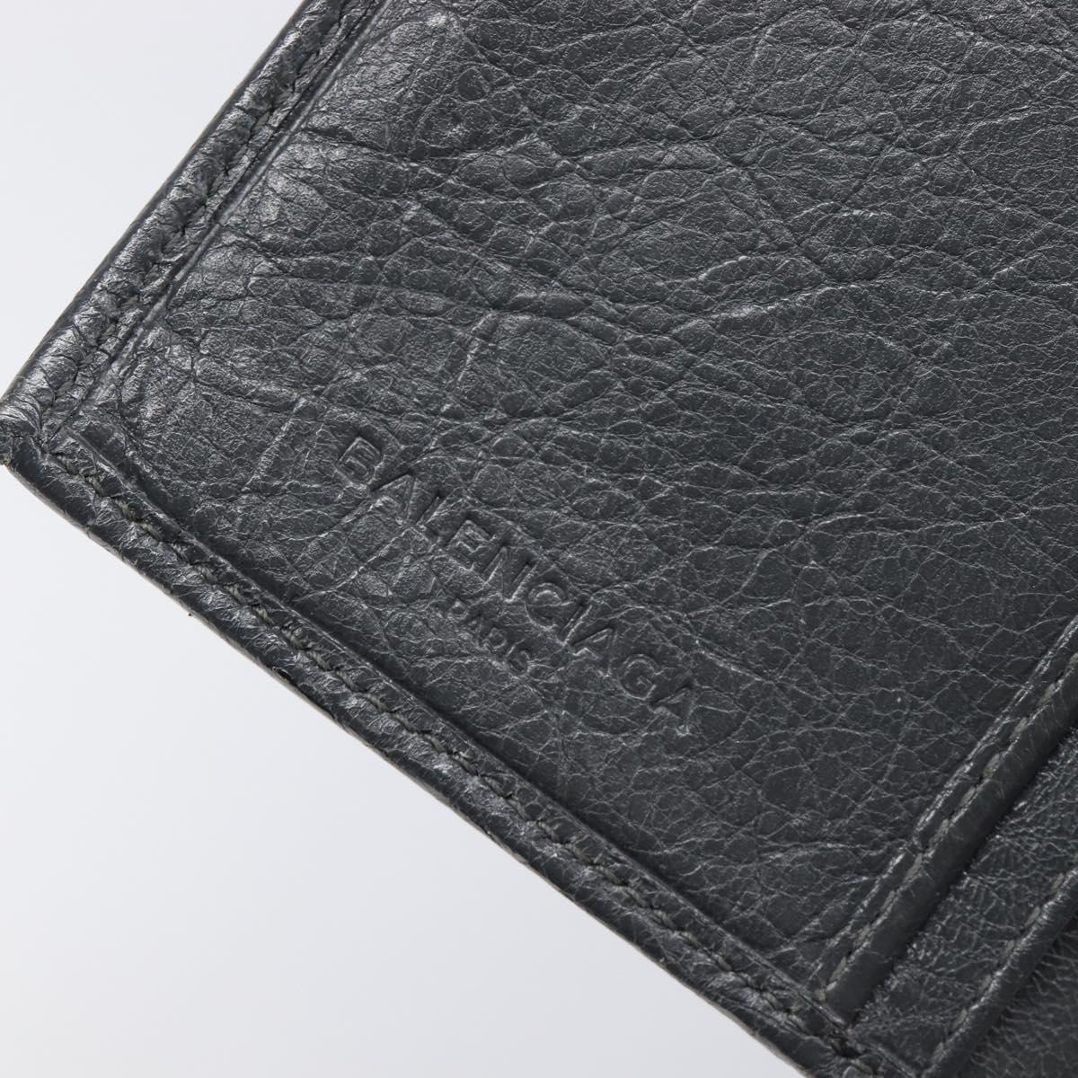BALENCIAGA Classic Continental Zip Wallet Leather Gray Gold 253054 Auth 202730A