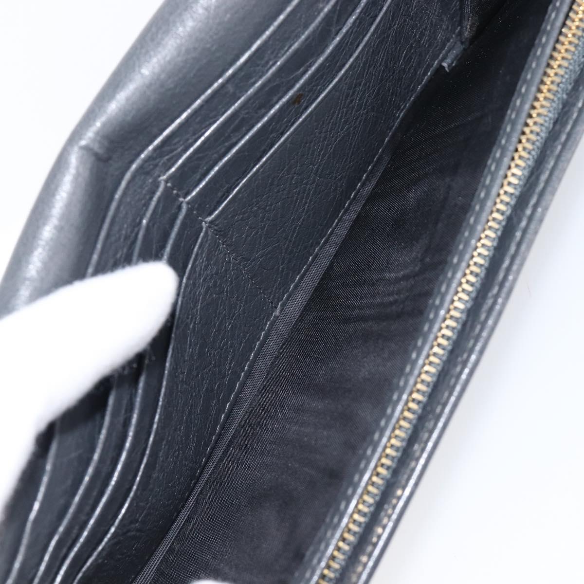 BALENCIAGA Classic Continental Zip Wallet Leather Gray Gold 253054 Auth 202730A