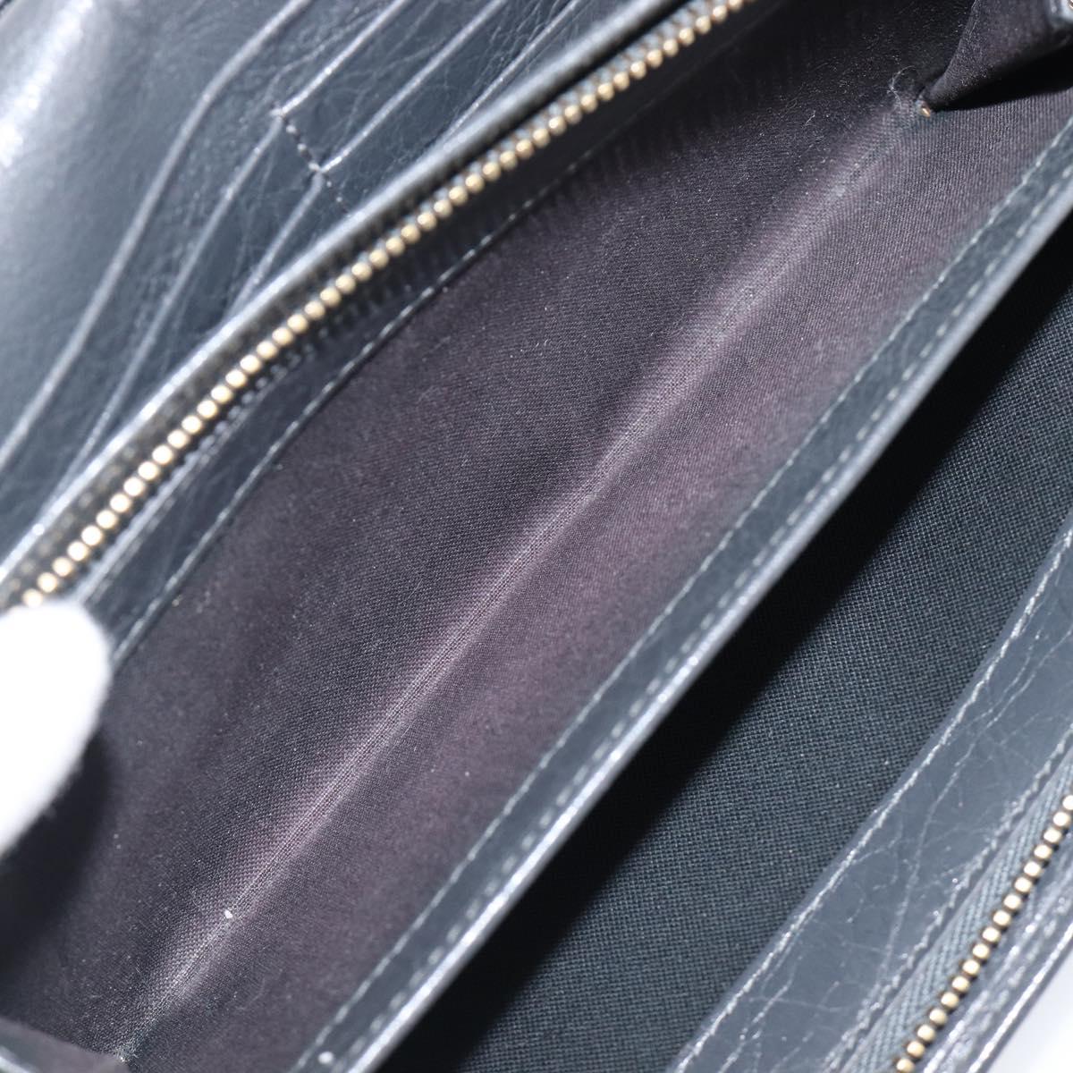 BALENCIAGA Classic Continental Zip Wallet Leather Gray Gold 253054 Auth 202730A