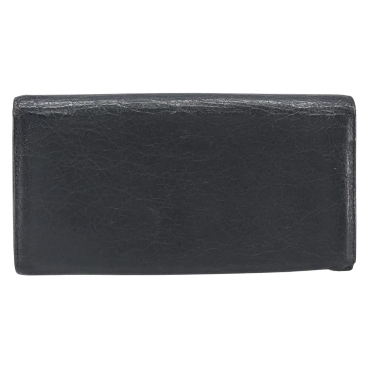 BALENCIAGA Classic Continental Zip Wallet Leather Gray Gold 253054 Auth 202730A