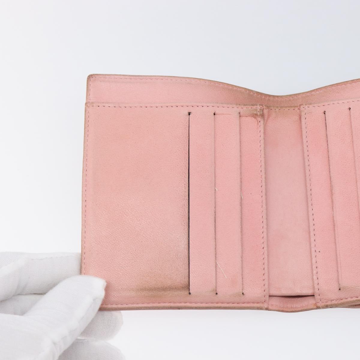 CHANEL Wallet Caviar Skin Pink Gold CC Auth 202731